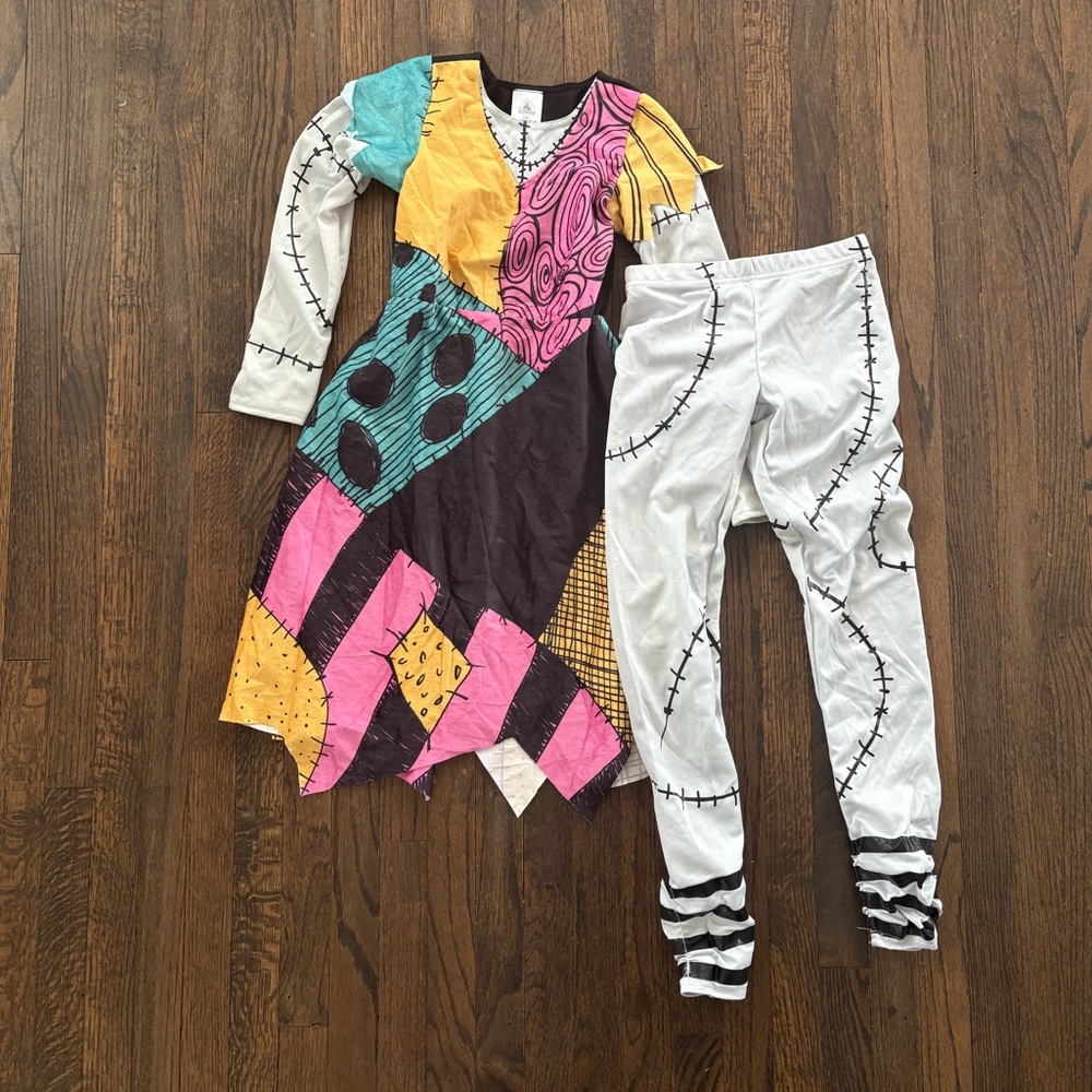 Colorful Patchwork Dress and Leggings Set sally costume